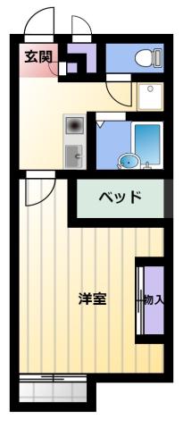 ユトリロ坪井町(1K/1階)の間取り写真