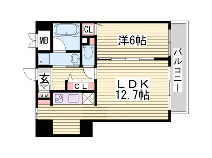 MONTE LUCE 甲南(1LDK/7階)の間取り写真