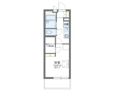 レオパレスイルニードII(1K/3階)の間取り写真