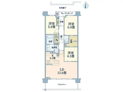 ネクサスシーズン戸塚(3LDK/5階)の間取り写真