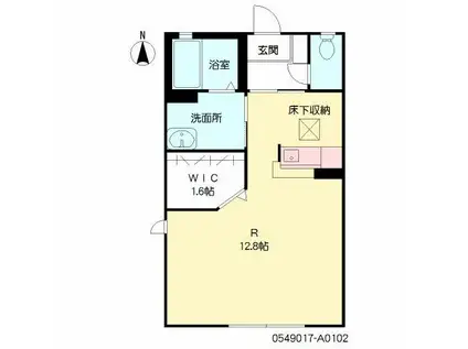 パルメゾン花園(ワンルーム/1階)の間取り写真