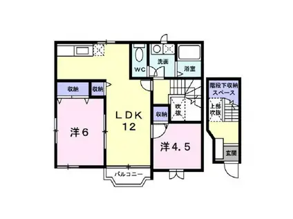 パシフィックヒルズ(2LDK/2階)の間取り写真