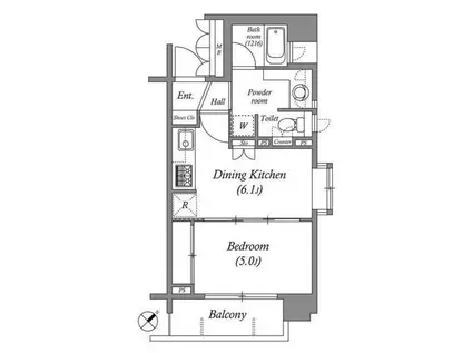 グランド・ルー都立大学(1DK/2階)の間取り写真