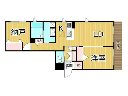 COSMO TERRACE(1SLDK/1階)の間取り写真