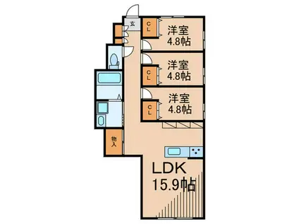 K-AT KOMABA(3LDK/1階)の間取り写真