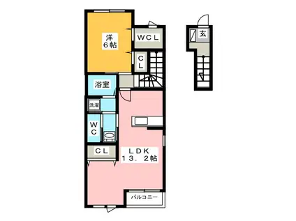 R・S・T I(1LDK/2階)の間取り写真