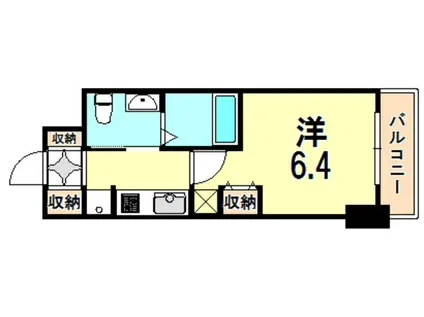 エステムコート神戸ハーバーランド前6ピクシス(1K/12階)の間取り写真