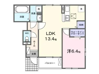 マジェスタ凛(1LDK/1階)の間取り写真