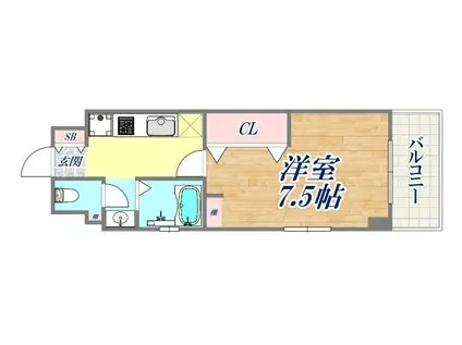 M・PARK・ウエスト(1K/5階)の間取り写真