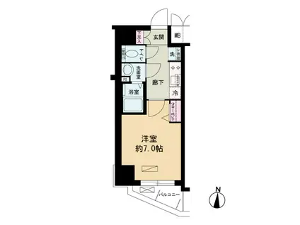 プレサンス梅田II(1K/4階)の間取り写真