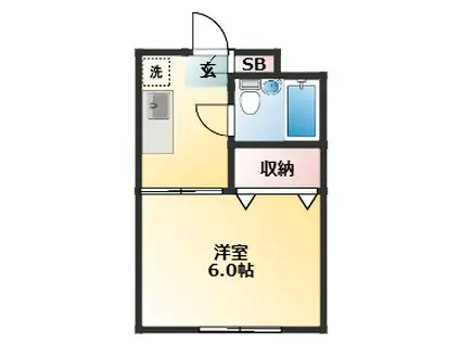 サンライズ(1K/2階)の間取り写真