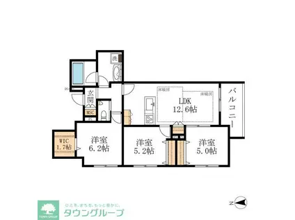 HEBEL MAISON 徳川園(3LDK/2階)の間取り写真