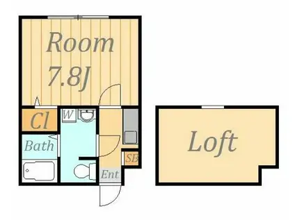 アヴニール(1K/1階)の間取り写真