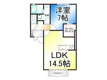 フレマリール若宮(1LDK/1階)の間取り写真