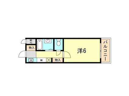 ルックハイツⅠ(1K/3階)の間取り写真