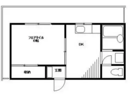 ハイム戸越(1DK/1階)の間取り写真