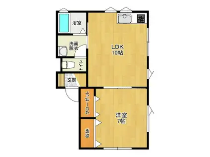 GOO・さん・サン・SUN(1LDK/2階)の間取り写真