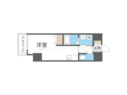 アクアラフォレ豊中(ワンルーム/10階)の間取り写真