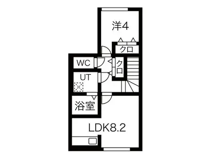 ＪＲ奥羽本線 高擶駅 徒歩9分 3階建 築1年(1LDK/2階)の間取り写真