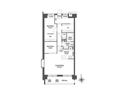 コンフォリア高島平2(2LDK/2階)の間取り写真