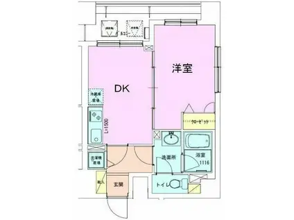 銀座レジデンス参番館(1LDK/9階)の間取り写真