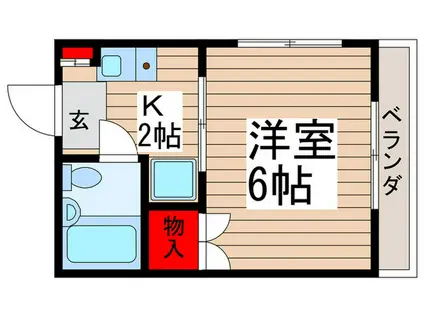 平野ハイツIV(1K/1階)の間取り写真