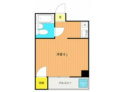 アローニアノムラ(ワンルーム/1階)の間取り写真