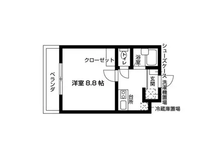 セルシオン池下(1K/1階)の間取り写真