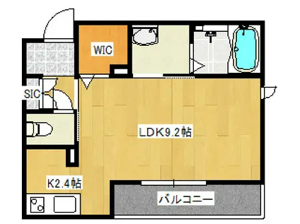 シャーメゾン MERRYGATES(1K/1階)の間取り写真