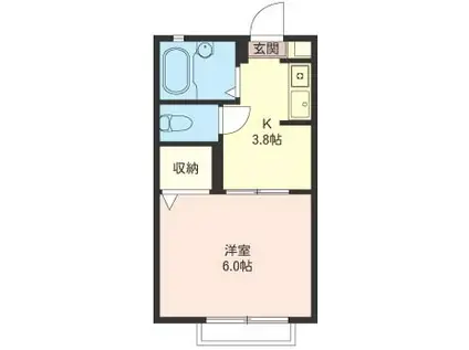 サニーコート(1K/2階)の間取り写真