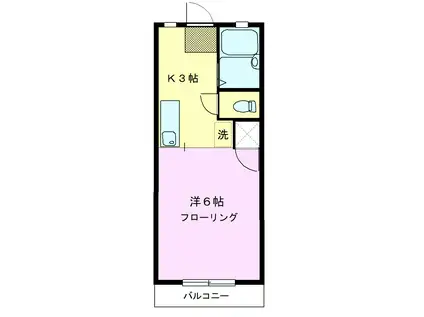 オーク344(1K/1階)の間取り写真