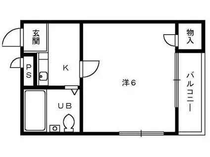 とのき第二ビル(1K/2階)の間取り写真