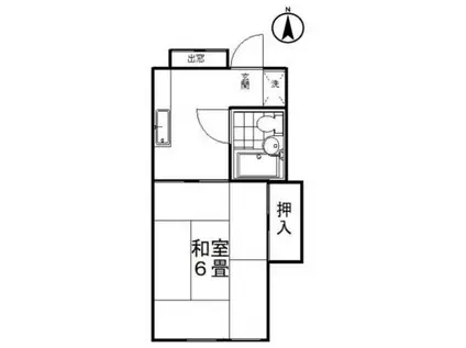 コーポタカ(1K/1階)の間取り写真