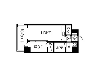 ミラージュパレス難波グランツ(1LDK/2階)の間取り写真