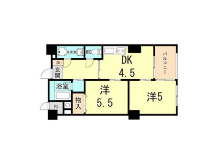 伊丹くれたけビル(2DK/9階)の間取り写真