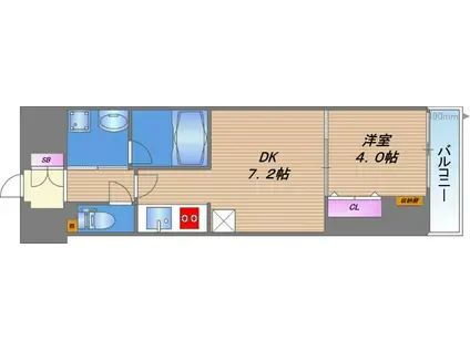 レオンコンフォート本町東II(1DK/10階)の間取り写真