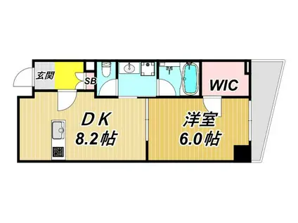 サカト3(1DK/4階)の間取り写真