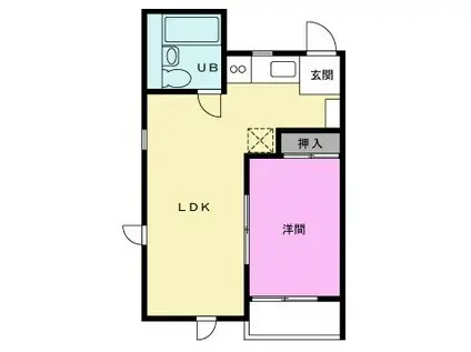 マリーエII(1LDK/2階)の間取り写真