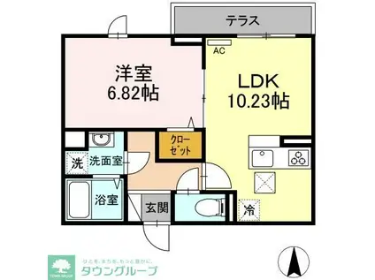 エクセリア中村北(1LDK/3階)の間取り写真