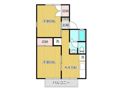パークハイム(2K/2階)の間取り写真