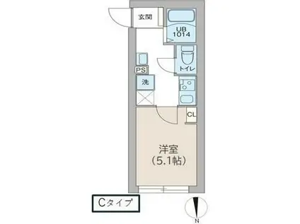 レピュア高円寺レジデンス(1K/3階)の間取り写真