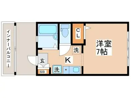 パークアベニュー(1K/2階)の間取り写真