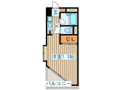 ホワイトキャッスル宮城野II(1K/4階)の間取り写真