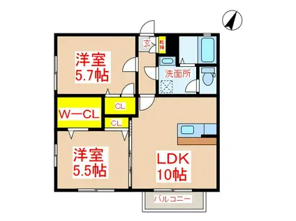 グランドメゾン住吉A棟(2LDK/1階)の間取り写真