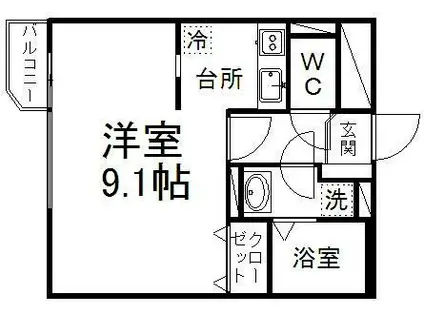 ヴィラコート小田原(1K/2階)の間取り写真