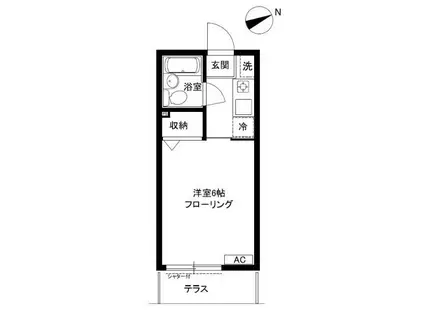 グリーンヴィラいずみ野(1K/1階)の間取り写真
