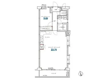 ガーデンホームつつじヶ丘(1LDK/6階)の間取り写真