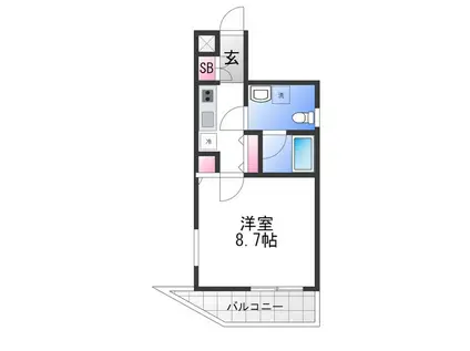 プロスパーハイツ深井(1K/3階)の間取り写真