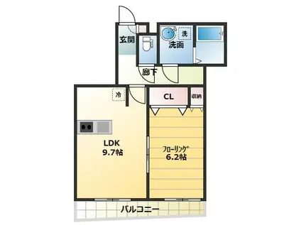 センターパーク平井V(1LDK/2階)の間取り写真