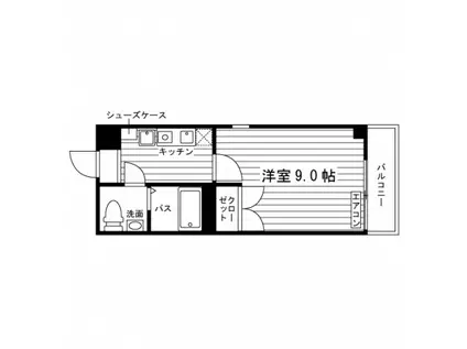 ヴィル・ヴィラージュ長瀬(1K/5階)の間取り写真